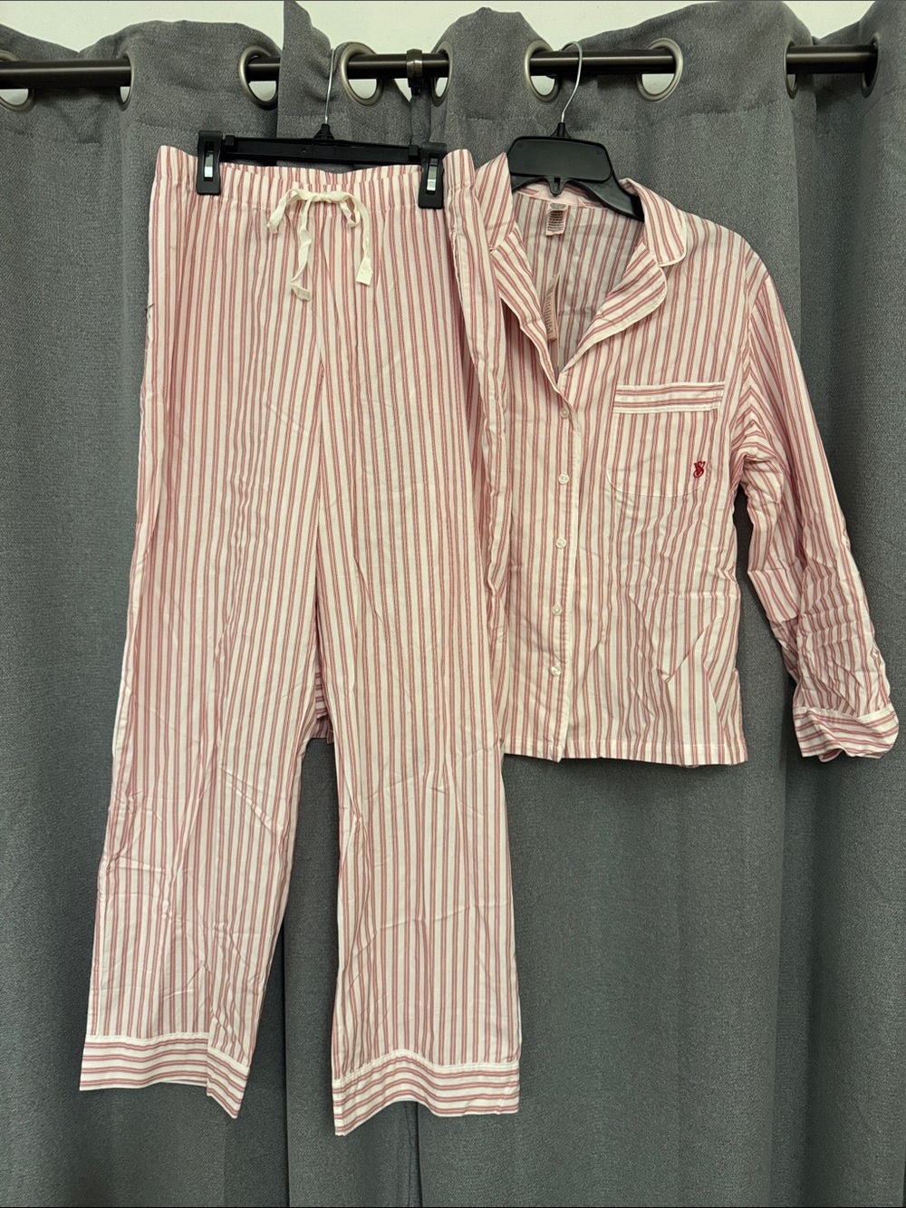 Victoria Secret Striped Pink Pajama Set